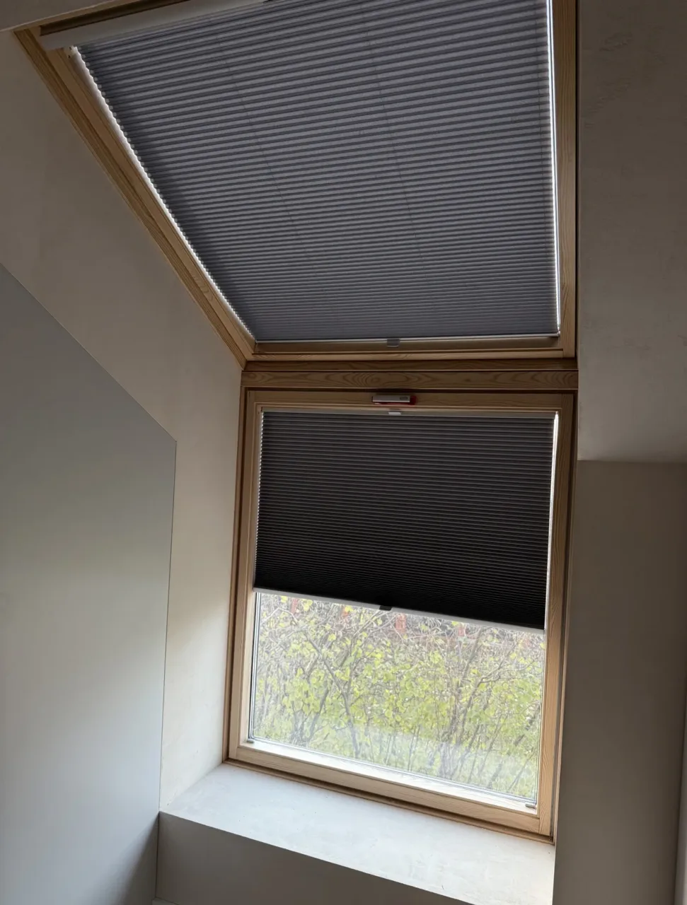 Plisa dachowa, zasłonięcie od góry, realizacja Modern Line